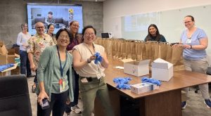 CDPH staff preparing PPE kits for farmworkers
